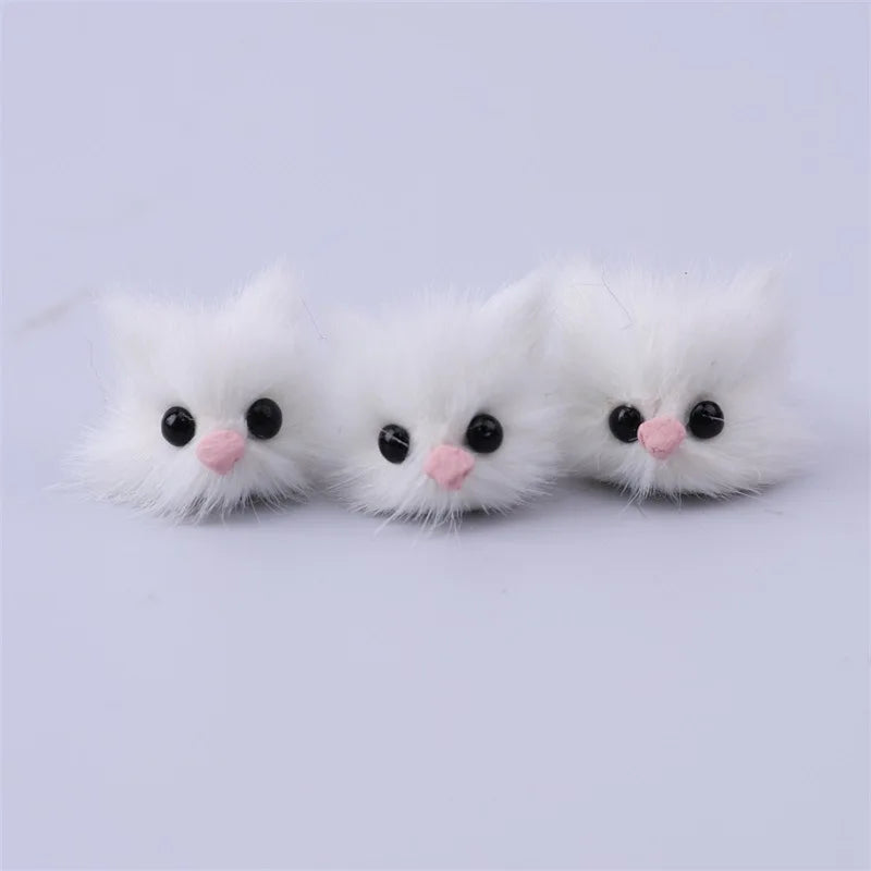 3pcs New Creative Cute Plush Cat Dog Animal Metal Open Ring Adjustable Jewelry Gift Box Set Birthday and Holiday Gifts Qme white cat resizable