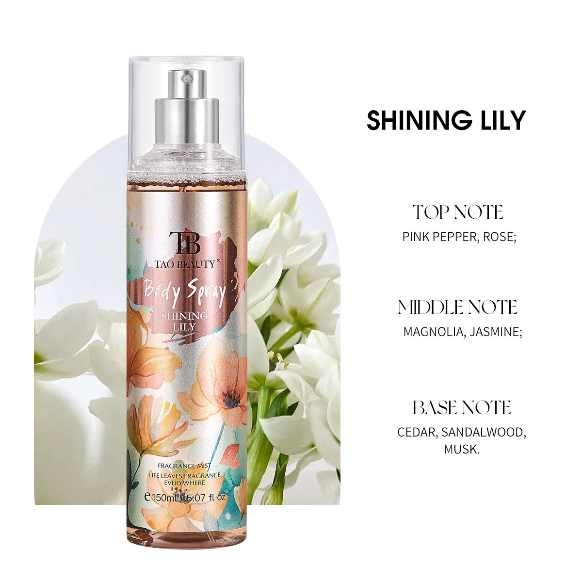 Fragrance Spray Long-lasting Perfume Light Floral Fruity Scent Rich Qme SHINING LILY