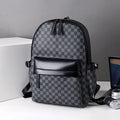 Business Trend Plaid Backpack Versatile Casual Men's Commuter Qme black