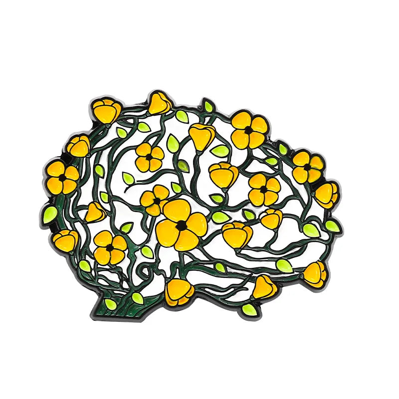 Organs Flower Enamel Pin Body Internal Heart Brain Lung Plant Butterfly Brooch Lapel Badge Medical Jewelry Punk Gift Wholesale Qme style 1