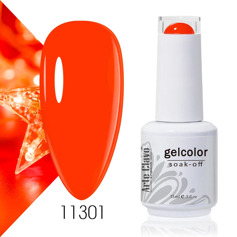 Arte Clavo Solid Gel Nail Polish Rainbow Summer Varnish Soak Off