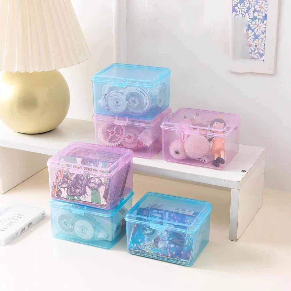 Desk Organizer Box Classification Stationery Transparent Plastic Qme