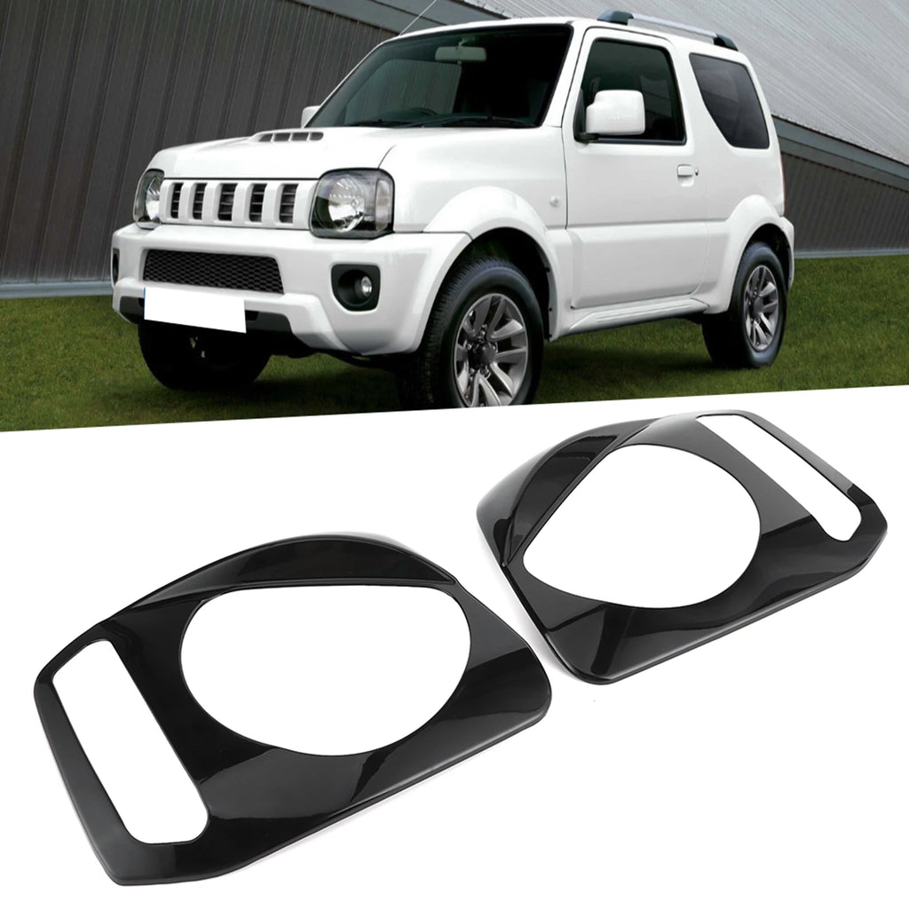 Car Front Headlight Cover Headlamp Trim Decor Fit for Jimny 2007‑ 2017 Front Lamp Decor Head Light Cover Trim Qme