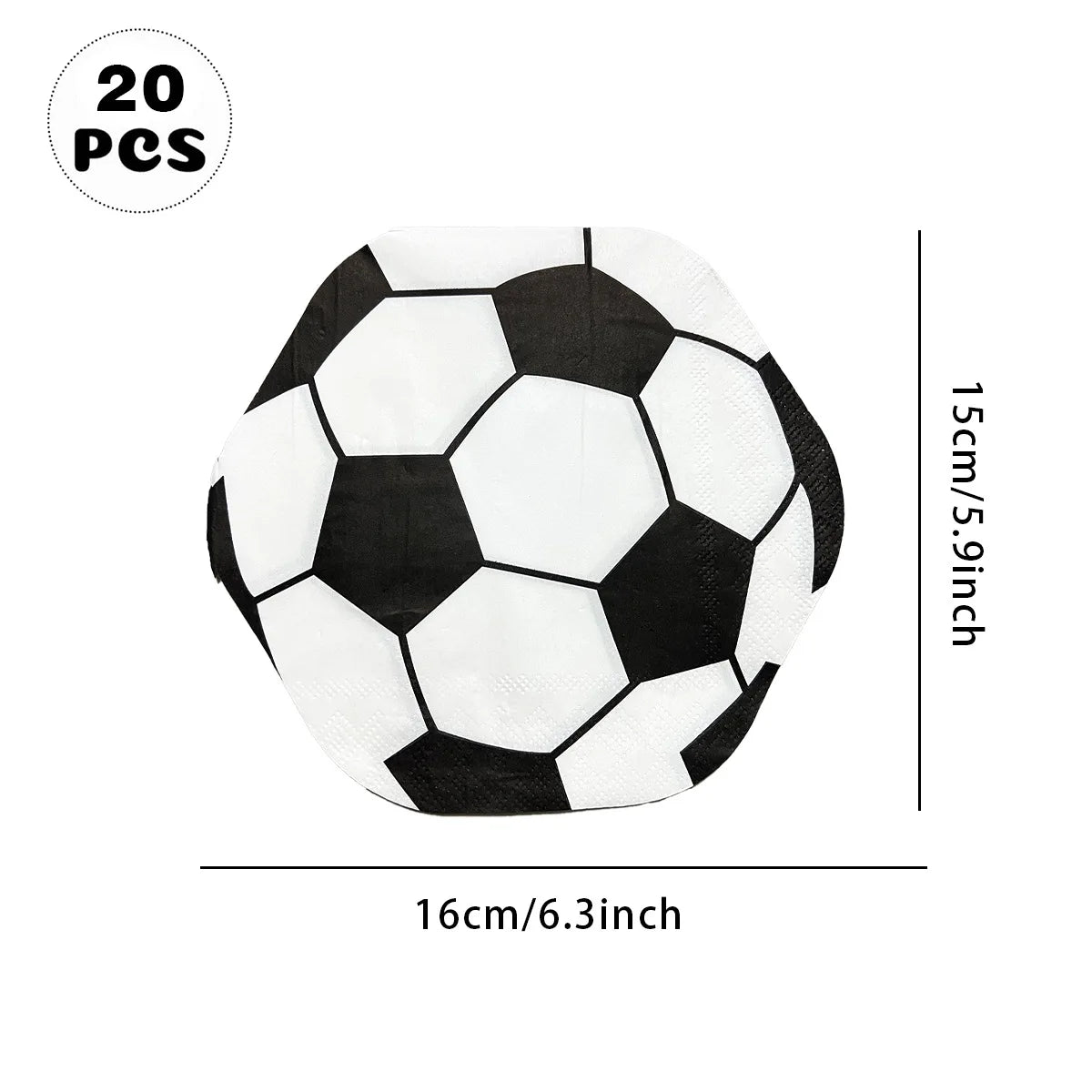 20Pcs Football Shaped Napkin Soccer Party Disposable Tableware For Kids Boys Sports Birthday Party Table Decoration Supplies Qme A