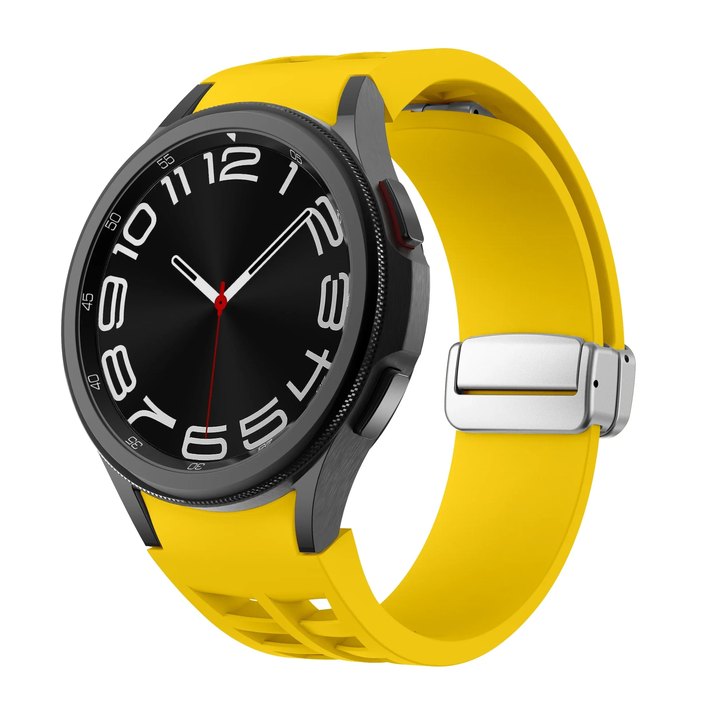 Magnetic Silicone Band for Samsung Galaxy Watch 6 Classic 43 47mm 4 42 46mm 5 Pro 45mm No Gaps Loop Strap for 4/5/6/7 40 44mm Qme