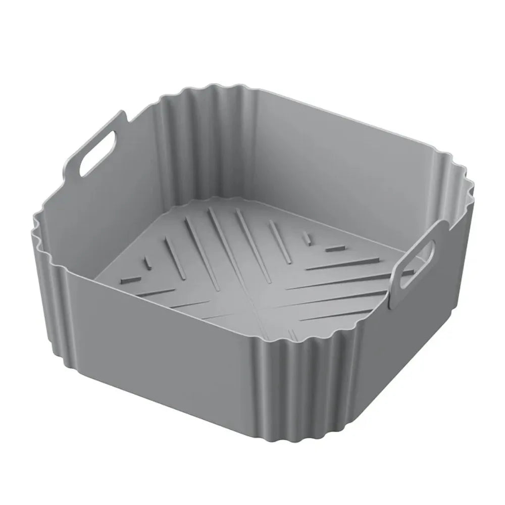 Silicone Air Fryer Liners Non-stick Basket Reusable Ninja AF181 AF180 Qme Gray A