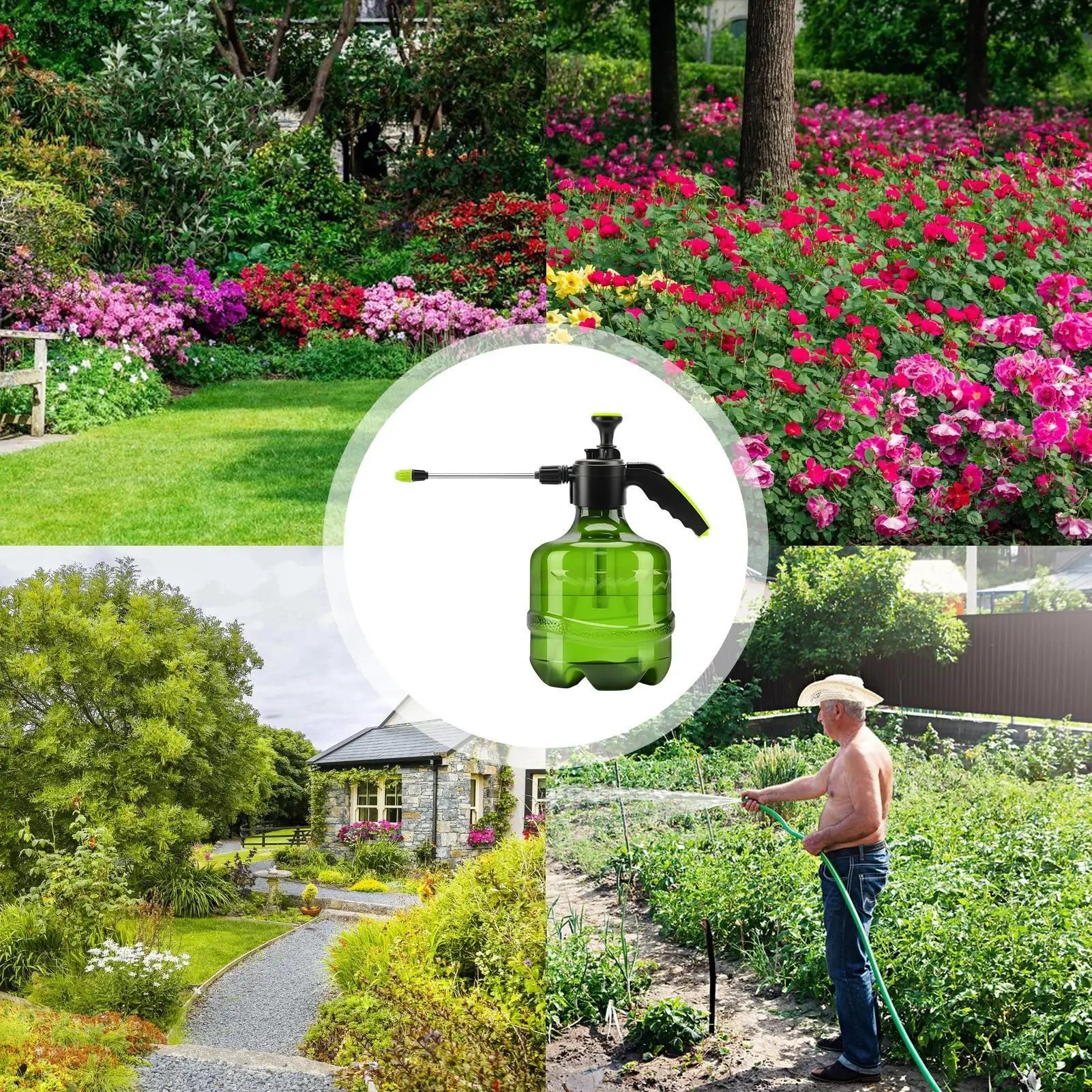 Plant Mister 4L Large Capacity Leak-Proof Multi-Mode Manual Hand Plant Watering Can for Flowers Vegetables Trees Windowsills Qme