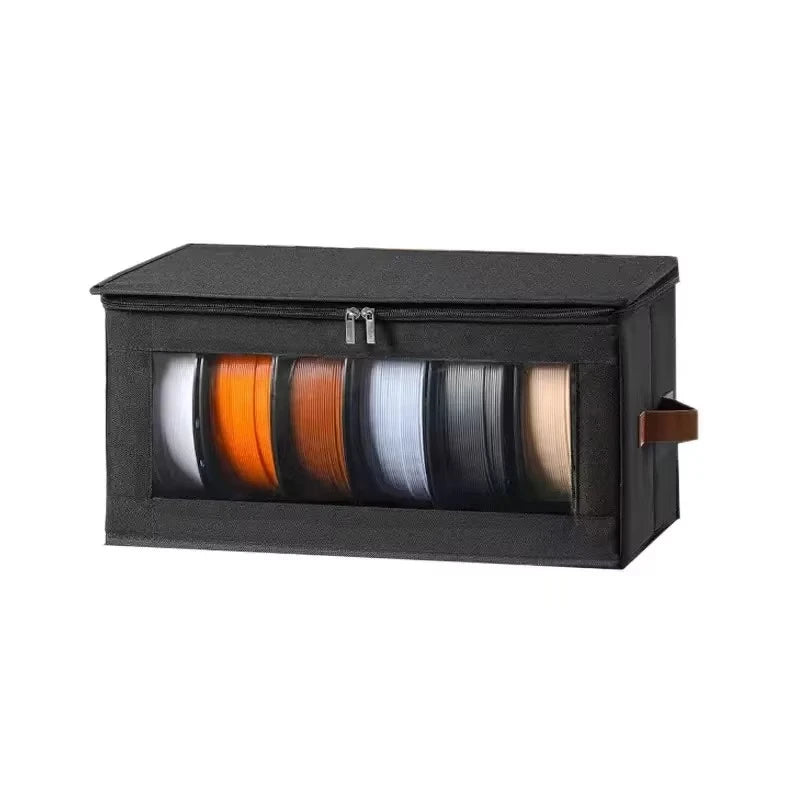Filament Storage Bag - 3D Printer Filament Storage Containers, 3D Printing Accessories Holder Rack for Home, Office Workshop Qme Black
