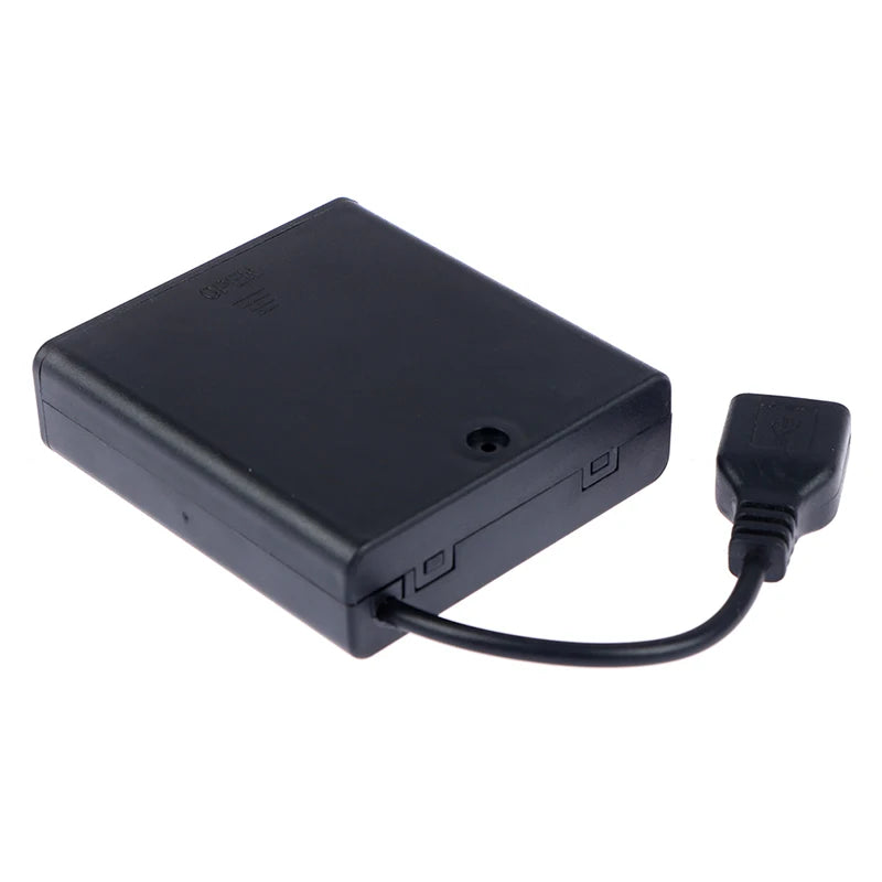 4 X AA USB Battery Box for 5V LED Strip Lights USB Mini Power Supply. Qme