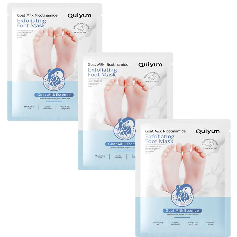 Exfoliating Foot Mask Feet Peeling Mask Spa Socks Smooth Dead Skin Remover Moisturizing Whitening Anti-Cracked Foot Skin Care Qme 3pc