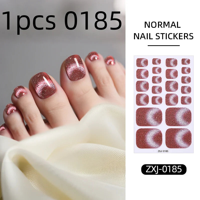 Cat Eye Style Nail Art Stickers Self adhesive Stickers For Toe Nails Full Cover Toenail Polish Stickers DIY Foot Decals Qme 1pcs 0185