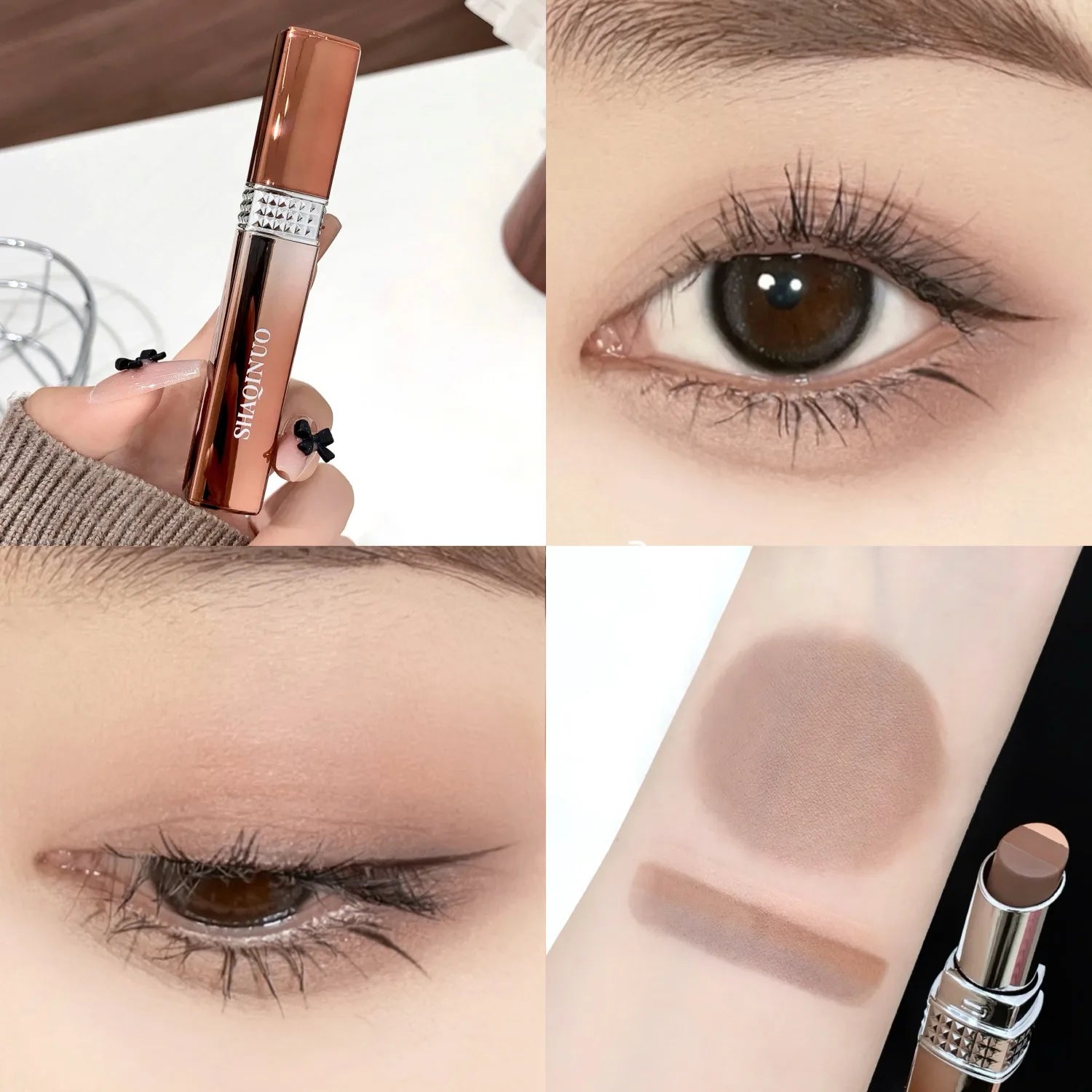 Three Gradient Pearlescent Eye Shadow Stick GEGE BEAR Qme S9181-1