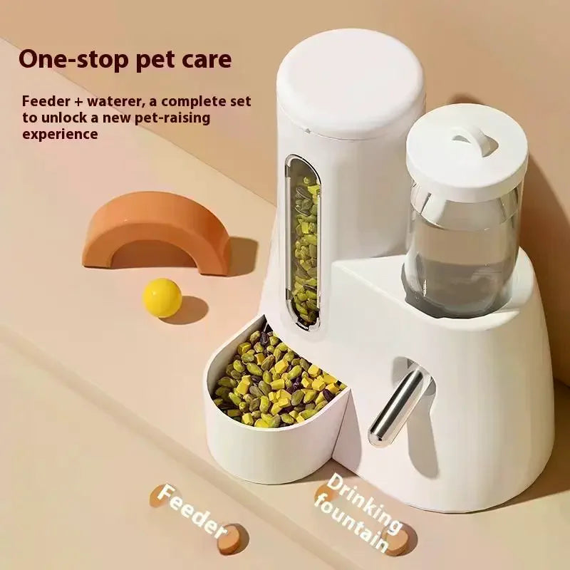 2In1 Hamster Feeder And Waterer Large Capacity Leakproof Automatic Feeder Food Water Dispenser Leak Proof Food Feeding Supplies Qme