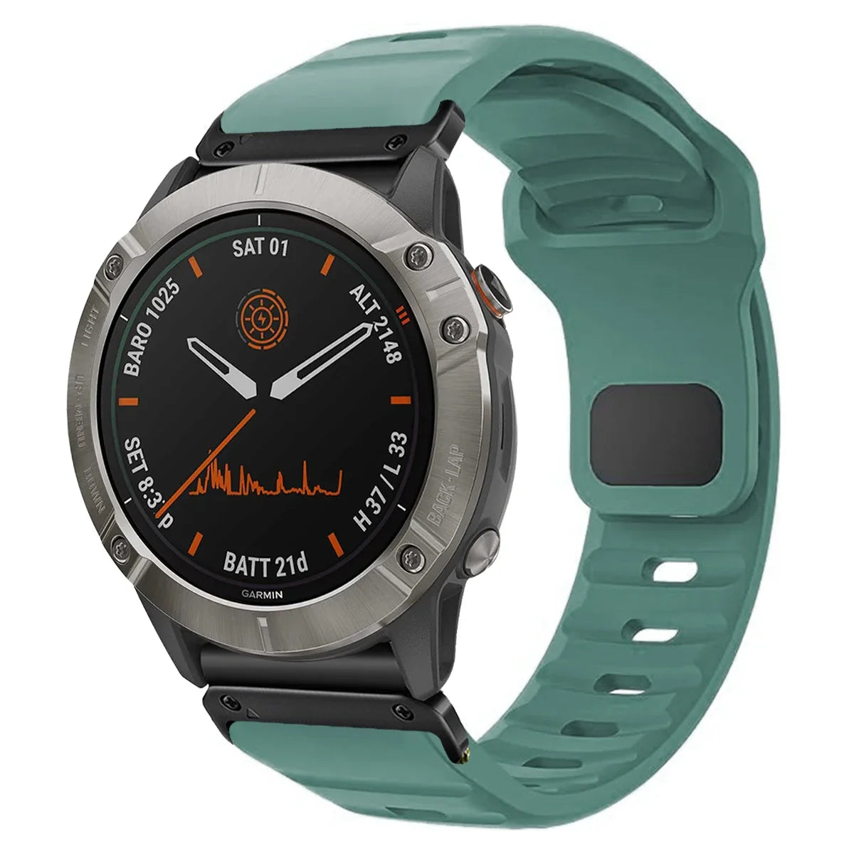 22mm 26mm QuickFit Silicone strap For Garmin Fenix 8 E 7 7X 6X Pro 5XPlus Epix Pro Gen 2 47mm 51mm/Enduro 3 No Gaps Watchband Qme Pine green B 22mm