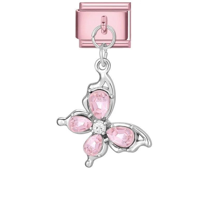 Wholesale Butterfly Bow Stars Love Heart Key Planet Shiny CZ Flower