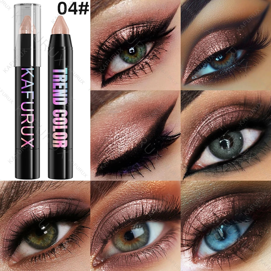 Metallic Glitter Eyeshadow Pencil Waterproof Pearlescent Nude Eye Qme 04