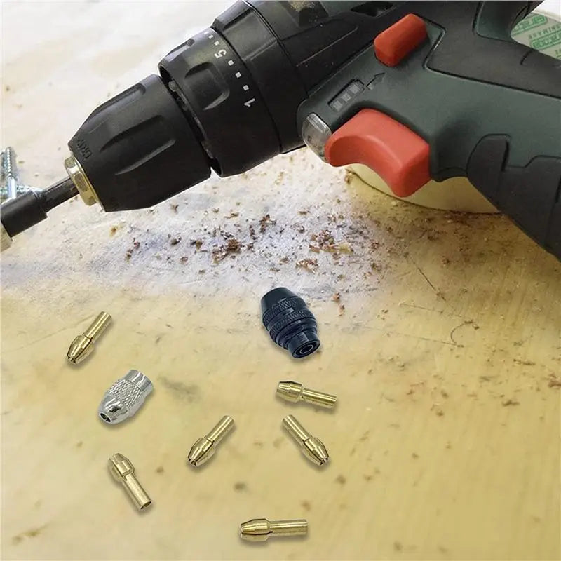 A02F-Drill Chuck Collet Set For Dremel, 22 Pcs Replacement 4485 Brass Quick Change Drill Nut Tool Set (1/32Inch To 1/8Inch) Qme