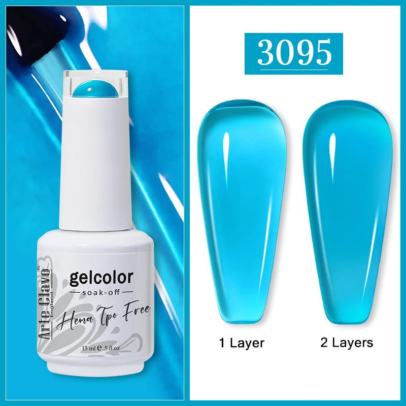 Arte Clavo Jelly Transparent Gel Nail Polish Summer Nude Pink Semi