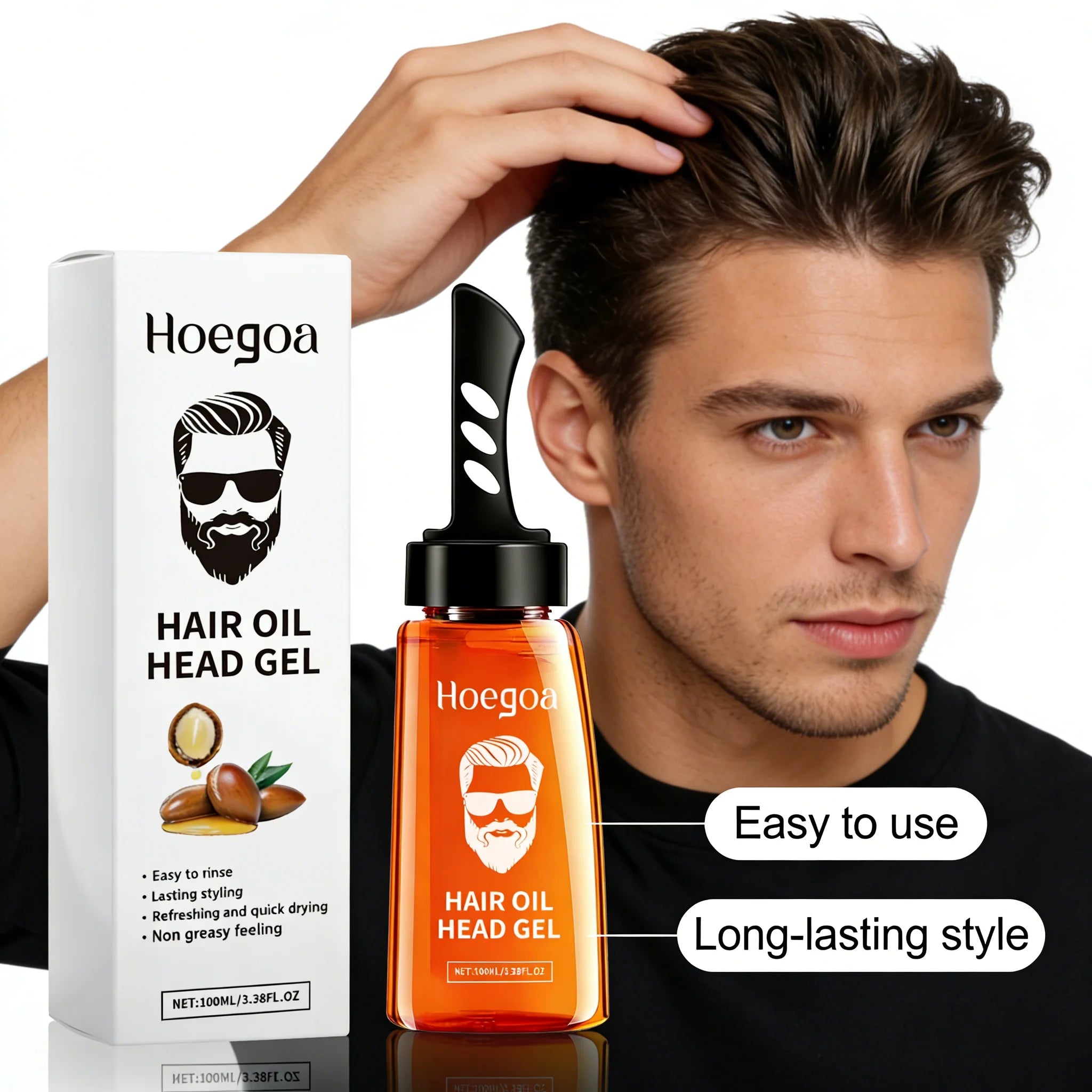 Hair Styling Wax Gel Volumizing Hair Long-Lasting Fluffy Hair Fashion Holding Finishing Professional Men Hair Oil Styling Tools Qme
