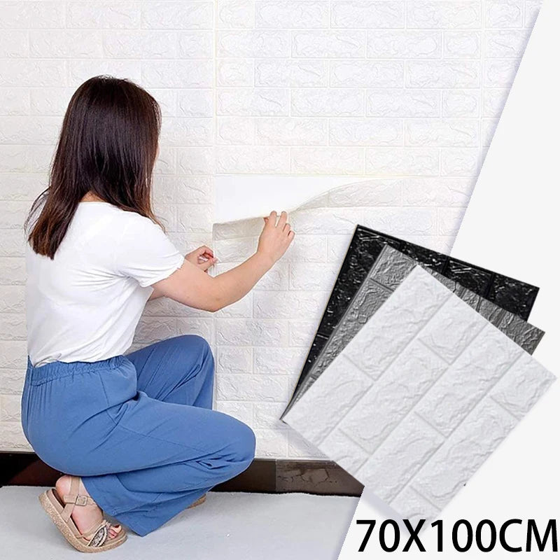 Waterproof Wall Sticker Self Adhesive Panels European 3D Wallpaper Qme