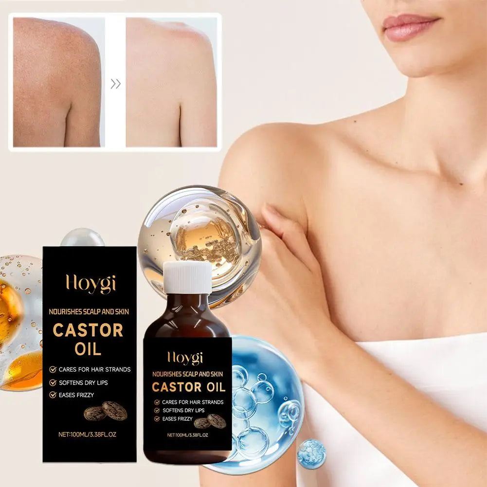 Body Care Essential Oil Castor Seed Lightweight Nourishing Skin Hydrate Eases Frizzy Softens Skins Non-greasy Nursing Hair Serum Qme