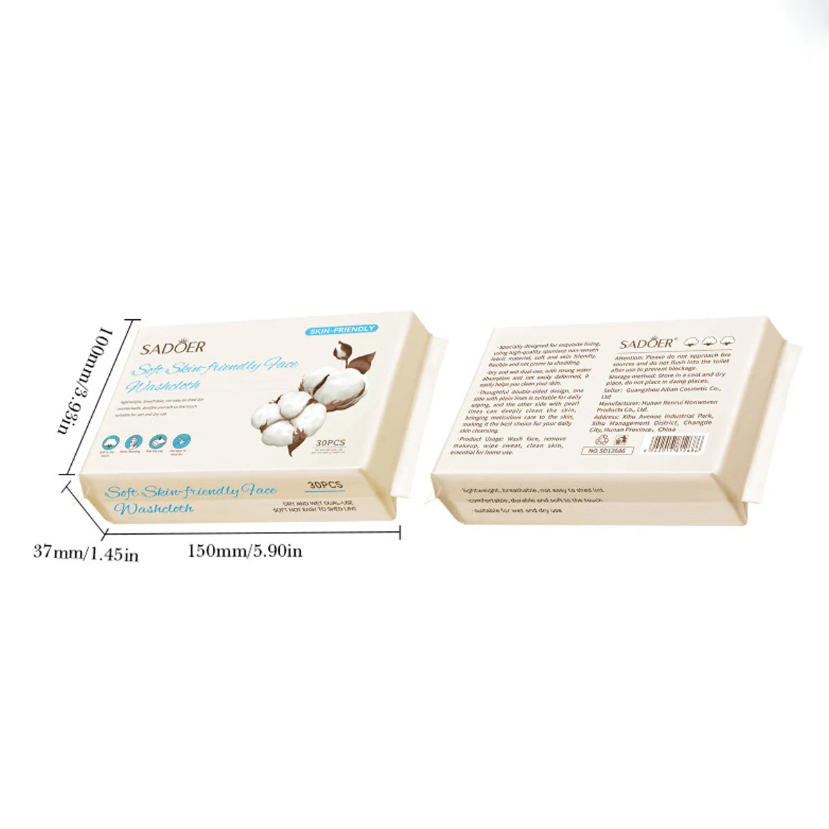 30-pack Skin-friendly Facial Mask Wipes Suitable Daily Cleaning Qme