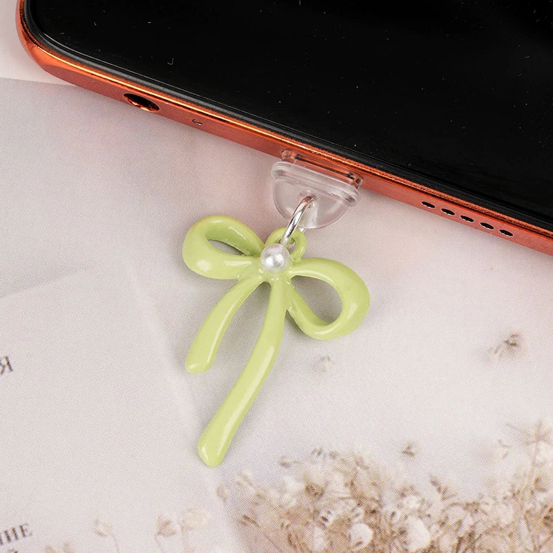 Contemporary Bow Design Type-c Phone Dust Plug Pendant Offers Qme A3