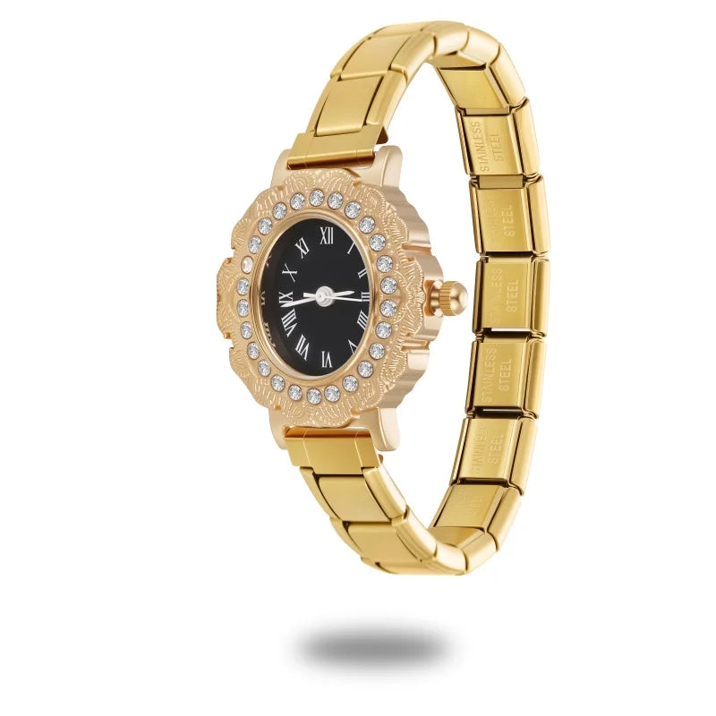 New Women's Men's DIY 9MM Width Italian Elastic Charm Stainless Oval Watch Bracelet Bangle For Party Friend Birthday JewelryGift Qme S 6