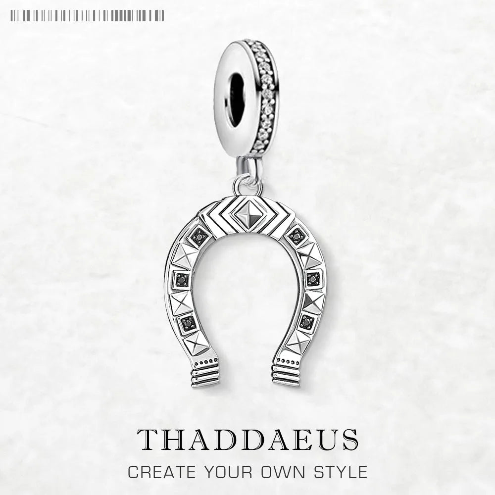 Ethnic Horseshoe Charm Pendants For Women Men Trendy 925 Sterling Silver Vintage Jewelry Qme Ring