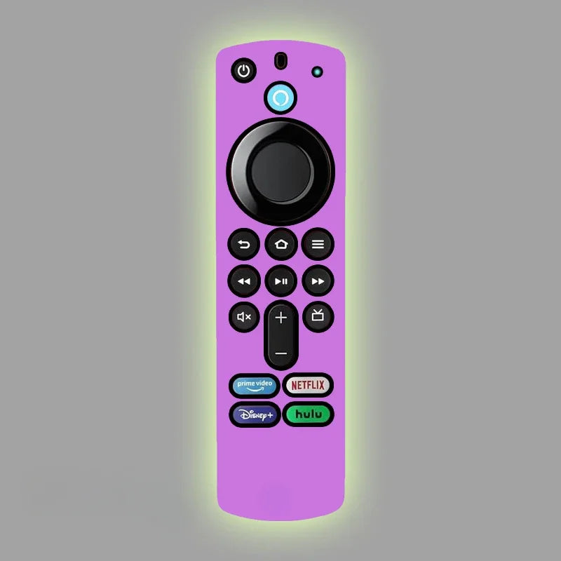 Silicone protective case For Amazon L5B83G Fire TV Stick 4K MAX/4K remote control drop proof dust and dust Glow Case Qme PURPLE