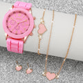 Geneva Three-eyed Timer Ladies' Watch Black Silicone Band Light Qme 1