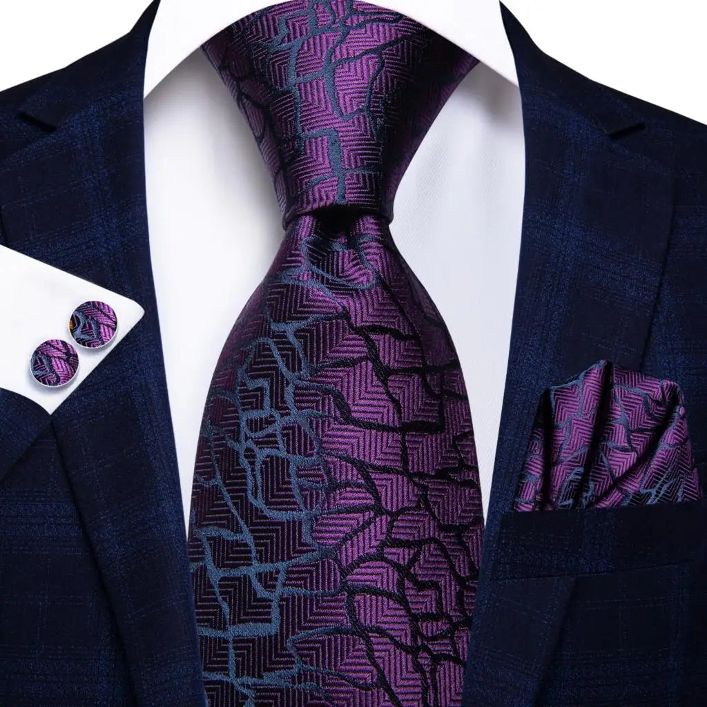 Business Black Solid Paisley Men's Tie Neck Strip Ties Men Formal
