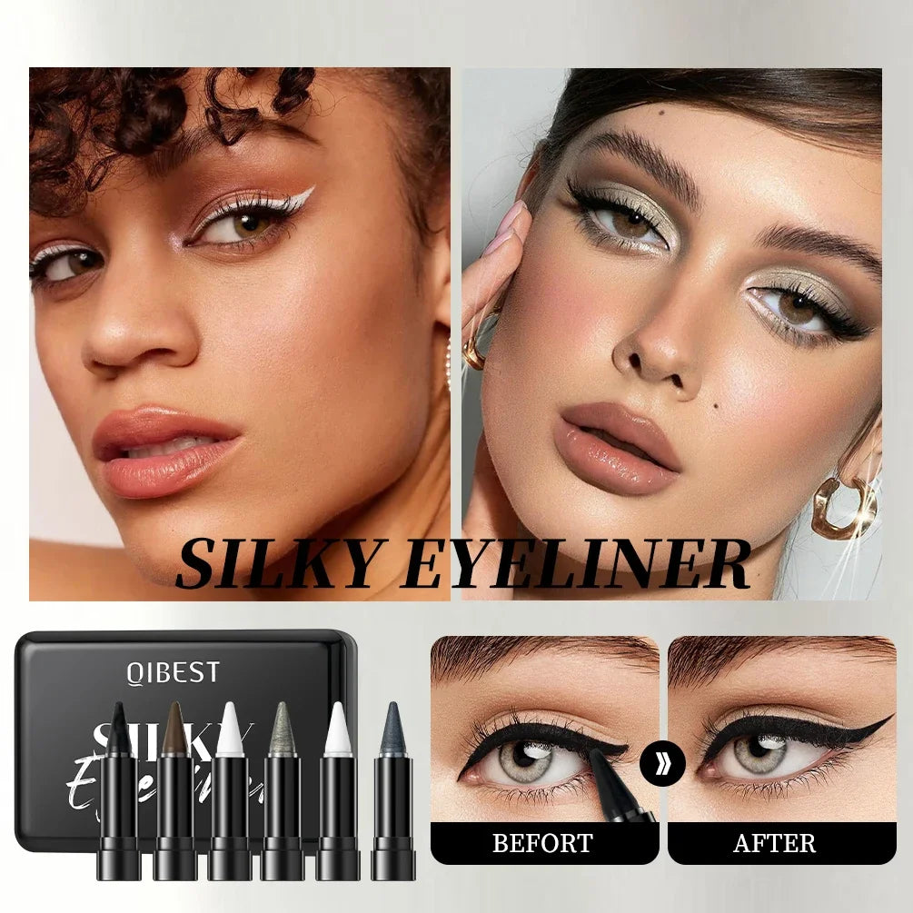 Qibest 2 In 1 Eye Shadow Eyeliner Pencil Set,matte Silk,smooth and Easy To Apply,non Smudging and Non Fading,natural Makeup Sets Qme