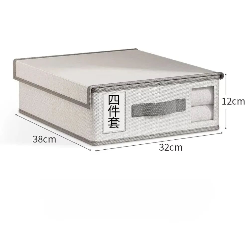 Creative Bed Sheet Storage Box Clothing Fabric 4-piece Organizer Qme A