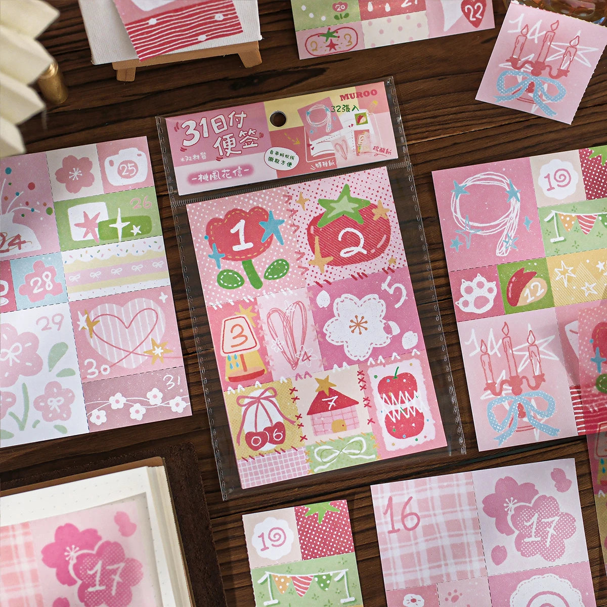 TIANZI 32 Pcs Dual-Material Sticky Notes Set Creative Memo Pads Self-Adhesive Office School Stationery Stickers for Organizing A Qme E-64 pcs