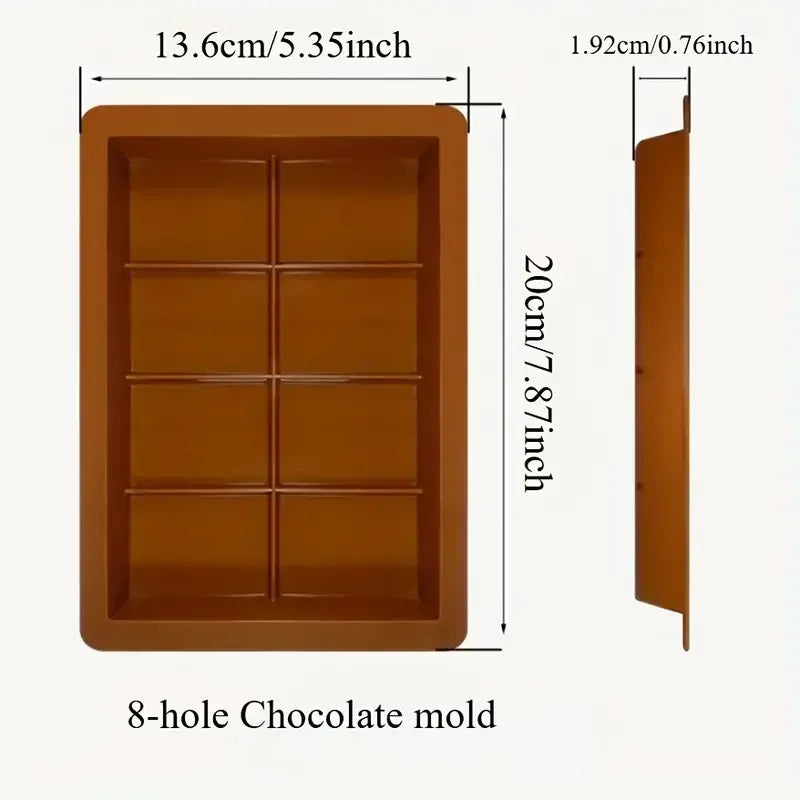 8 12 24 Cells Chocolate Mold DIY Bar Silicone Pistachio Candy Handmade Qme 8 HOLE