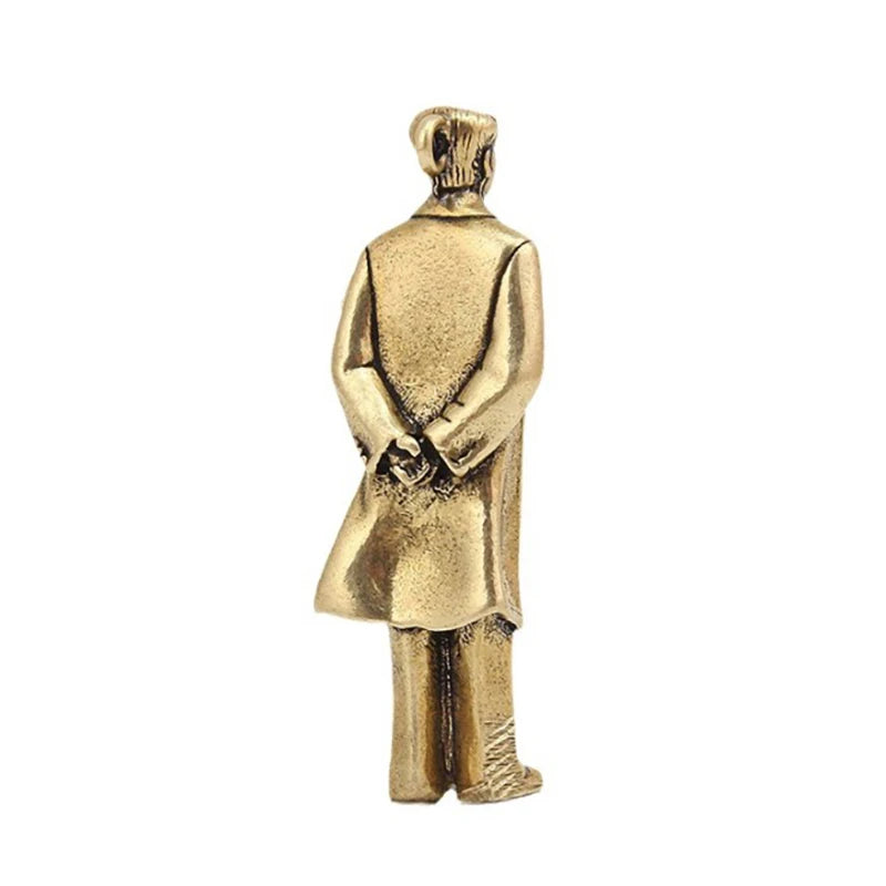 Copper Statue Collectable Chinese Brass Carved Mao Zedong Chairman Mao Exquisite Small Statues Free Shipping. Qme