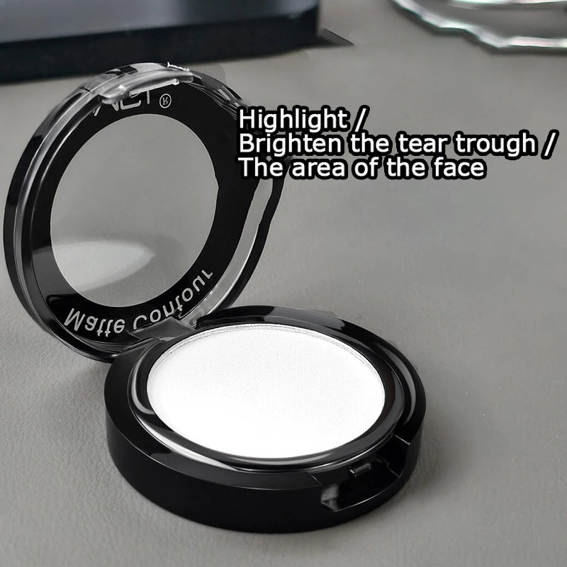 Matte Contour Palette for Daily Use, Easy to Blend Face Powder for Natural 3D Nose Cheek Highlight and Shading, Lasting Makeup Qme 01 highlighter