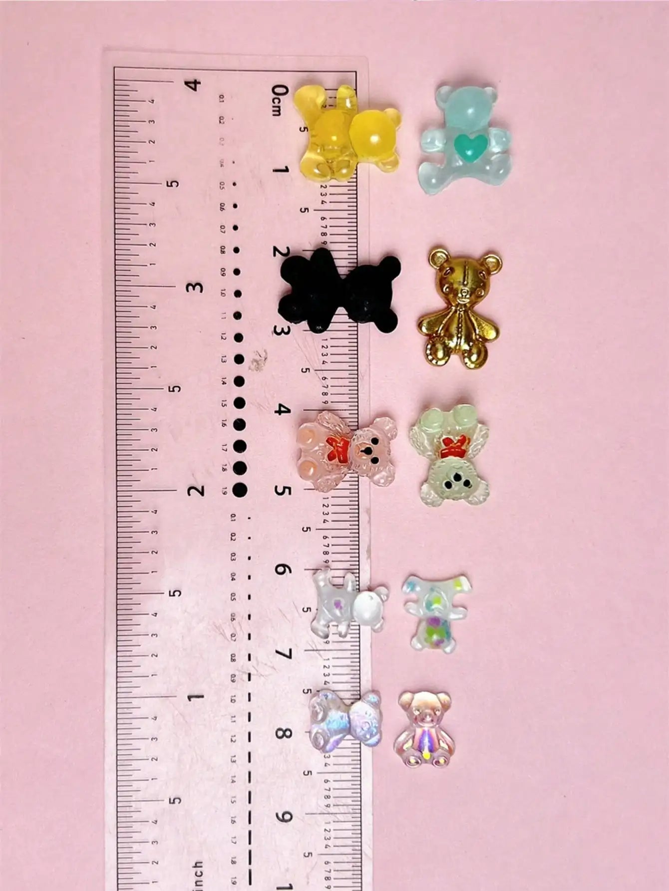 50-Pack Mixed Miniature Resincharms Cute Bear Rabbit Assorted Cartoon Qme