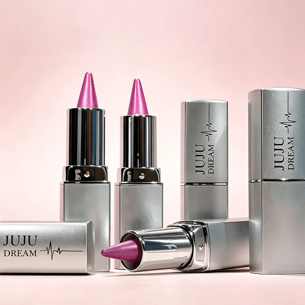JUJU DREAM Sparkling Pink Lipstick High-shine Metallic Finish Smooth Qme