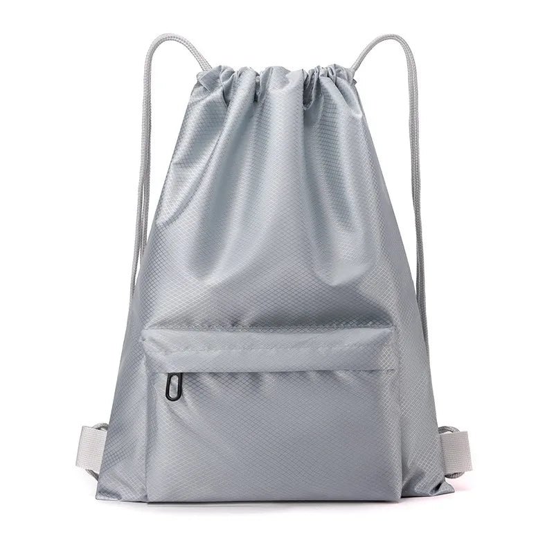 Football Drawstring Gym Bag Large Capacity Multi-color Sports Qme Gray