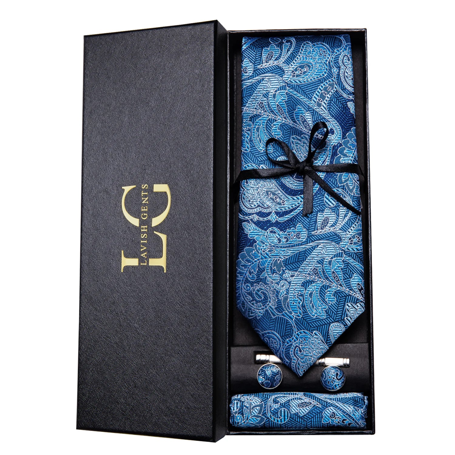 Hi-tie Luxury Box Classic Paisley Teal Green Necktie Gentle Men's Tie Qme N-3522-SMT-02