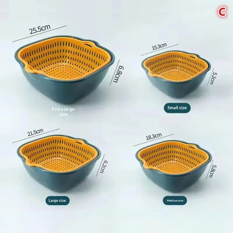 2in1 Kitchen Drain Basket Storage Multifunctional Wash Drainer Qme C