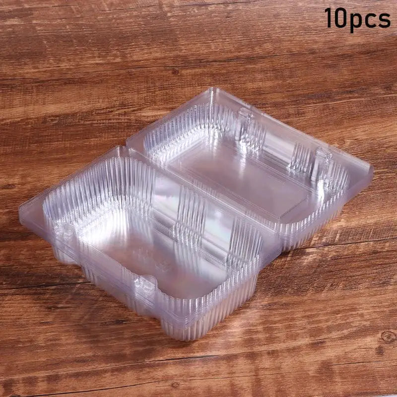 10 50 Multipurpose Clear Plastic Boxes Disposable Containers Bakery Qme 10Pcs
