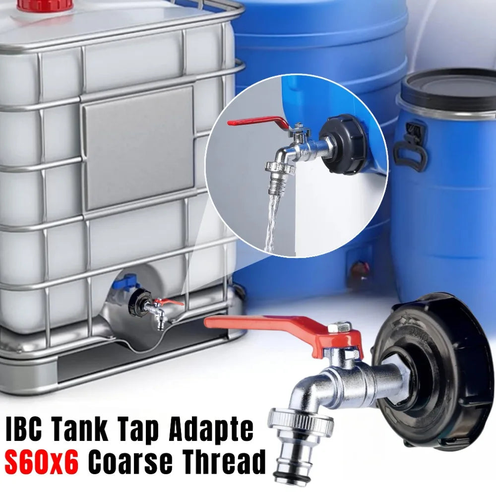 1/2'' 3/4'' Coarse Thread IBC Tank Tap Connecter Water Hose Coupling Adapter Garden and Home Valve Replacement accessory Qme