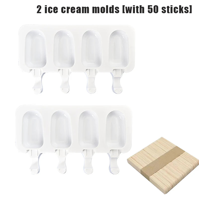 1 2 Ice Cream Popsicles Mould Food Grade Silicone Heart Fruit Qme A2