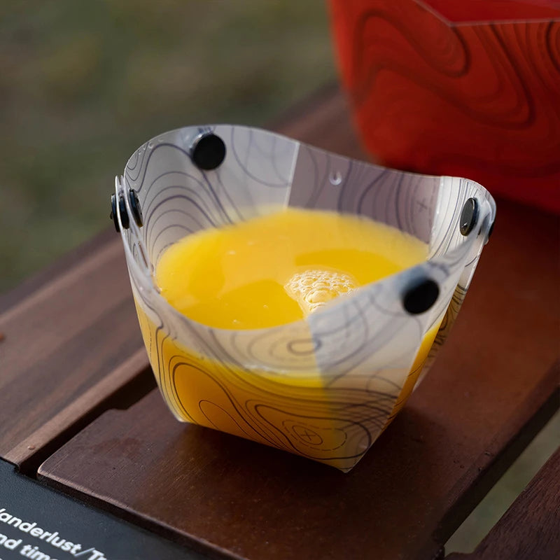 Outdoor Lightweight Folding Tableware Portable Bowl Plates Coffee Qme