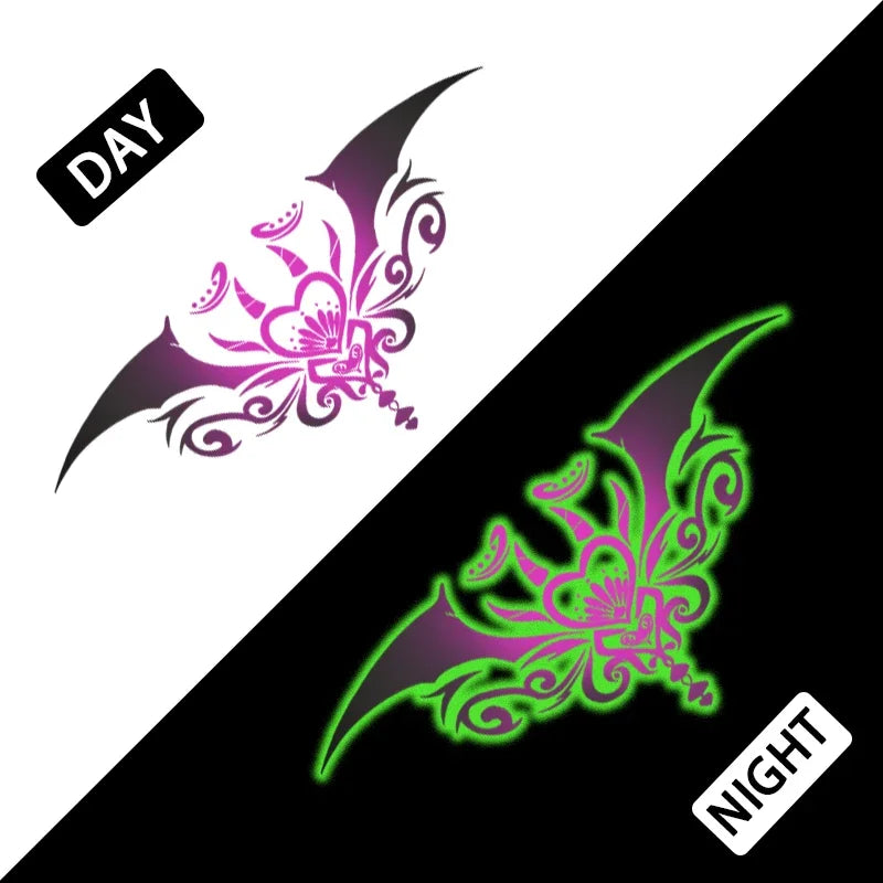 Night glowing deep purple sexy chest, abdomen, and leg temporary stickers waterproof, sweat proof, and charming tattoo stickers Qme