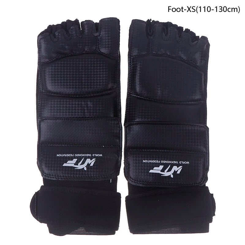 1Pair Karate Gloves Martial Taekwondo Leather Foot Equipment Half Qme Foot XS 110-130cm