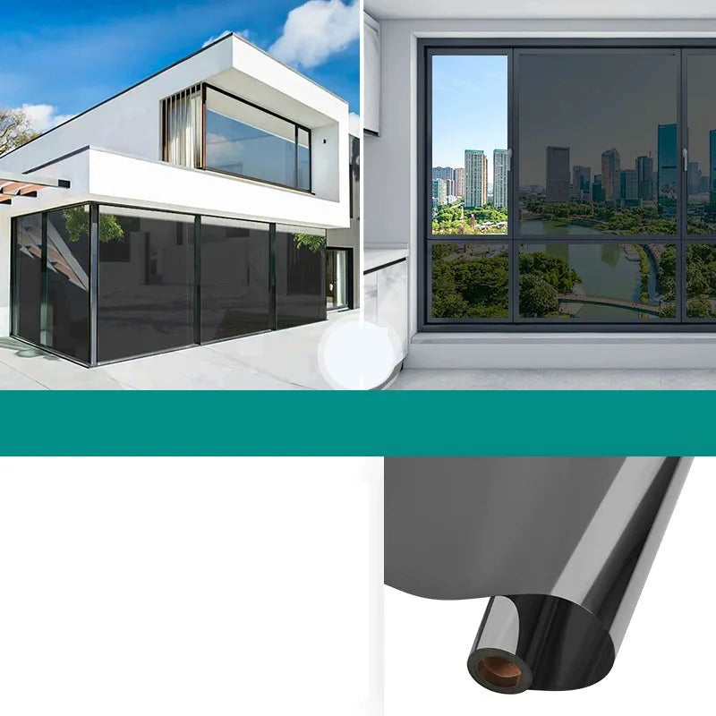 Unidirectional Mirror Window Film Protection Insulation Glass Film Privacy Home Window Balcony Sunscreen Sticker Qme G 40x100cm